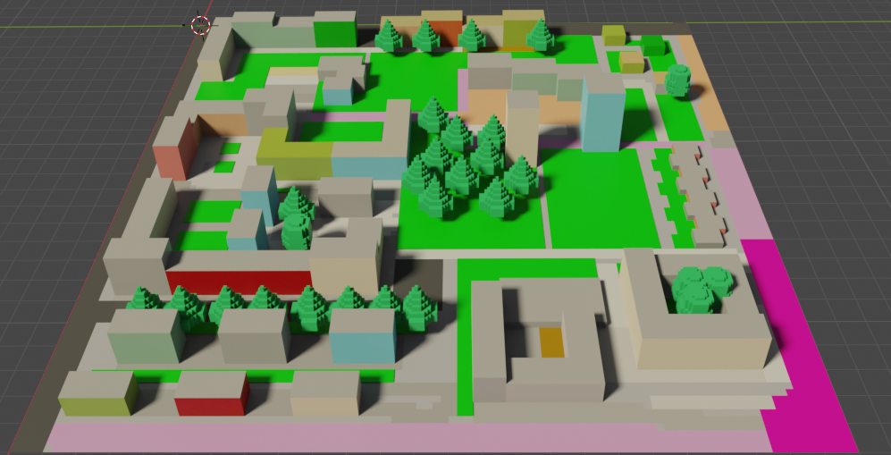 ENVI-met model area in Blender